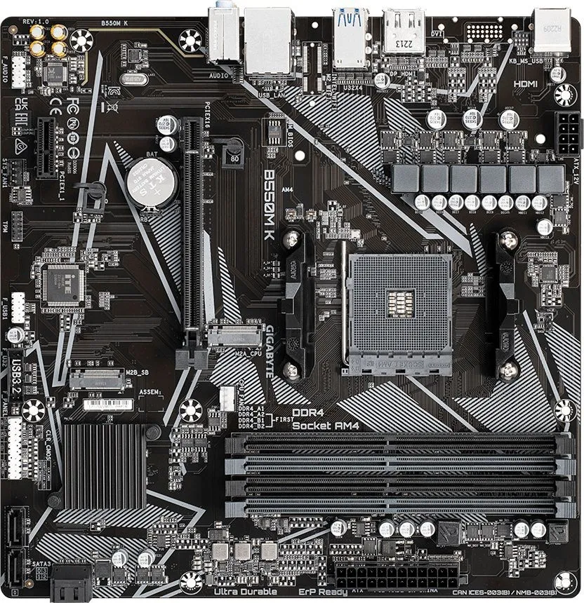 לוח אם Gigabyte B550M K Micro-ATX