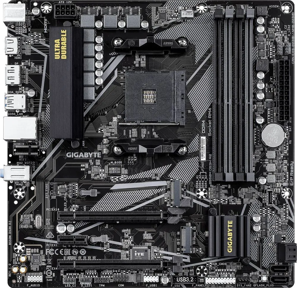 לוח אם Gigabyte B550M DS3H R2 Micro-ATX