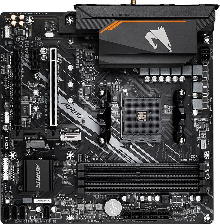 לוח אם Gigabyte B550M AORUS ELITE AX Micro-ATX