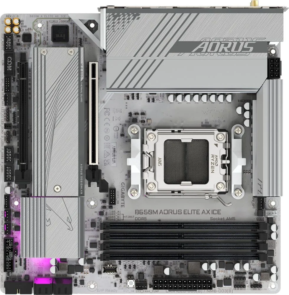 לוח אם Gigabyte B650M A ELITE AX ICE 1.1 Micro-ATX