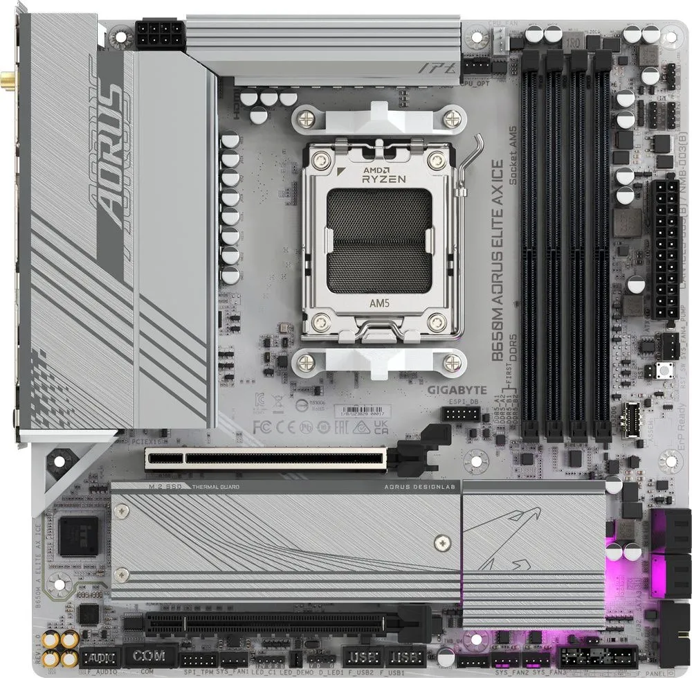 לוח אם Gigabyte B650M A ELITE AX ICE 1.1 Micro-ATX