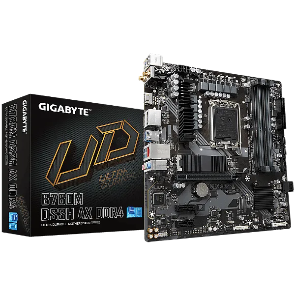 לוח אם Gigabyte B760M DS3H AX DDR4 1.2 Micro-ATX LGA 1700 DDR4