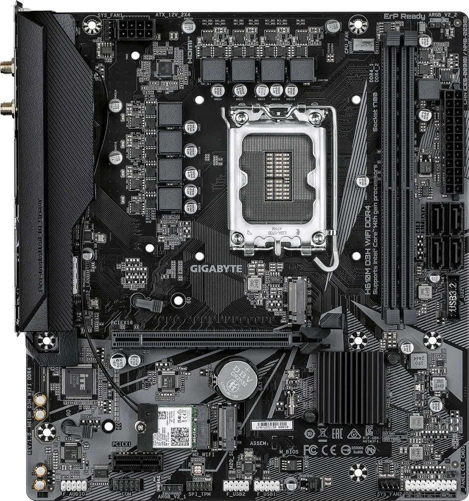 לוח אם Gigabyte H610M D3H WIFI DDR4 Micro-ATX