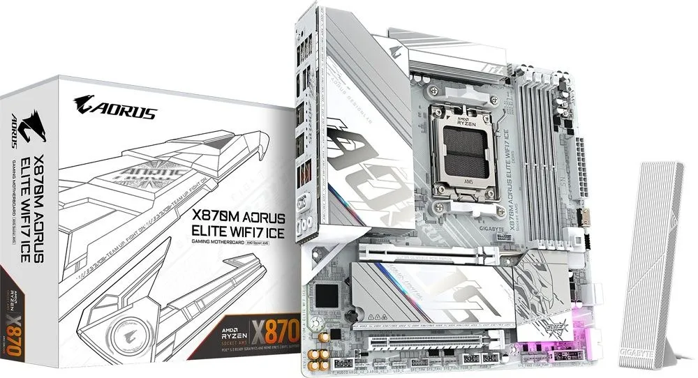 לוח אם Gigabyte X870M A Elite WF7 Ice Micro-ATX AM5