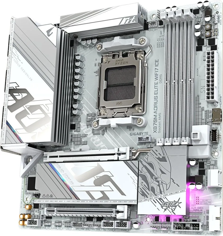 לוח אם Gigabyte X870M A Elite WF7 Ice Micro-ATX AM5