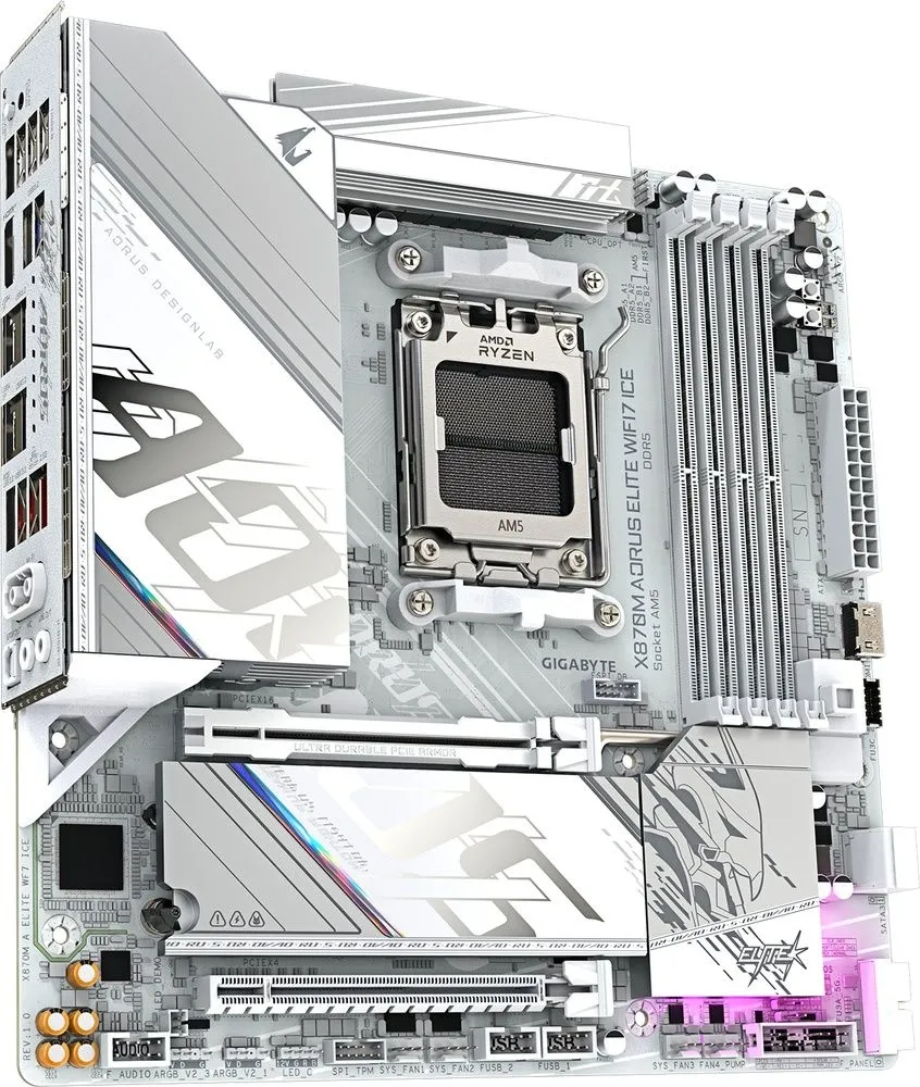 לוח אם Gigabyte X870M A Elite WF7 Ice Micro-ATX AM5