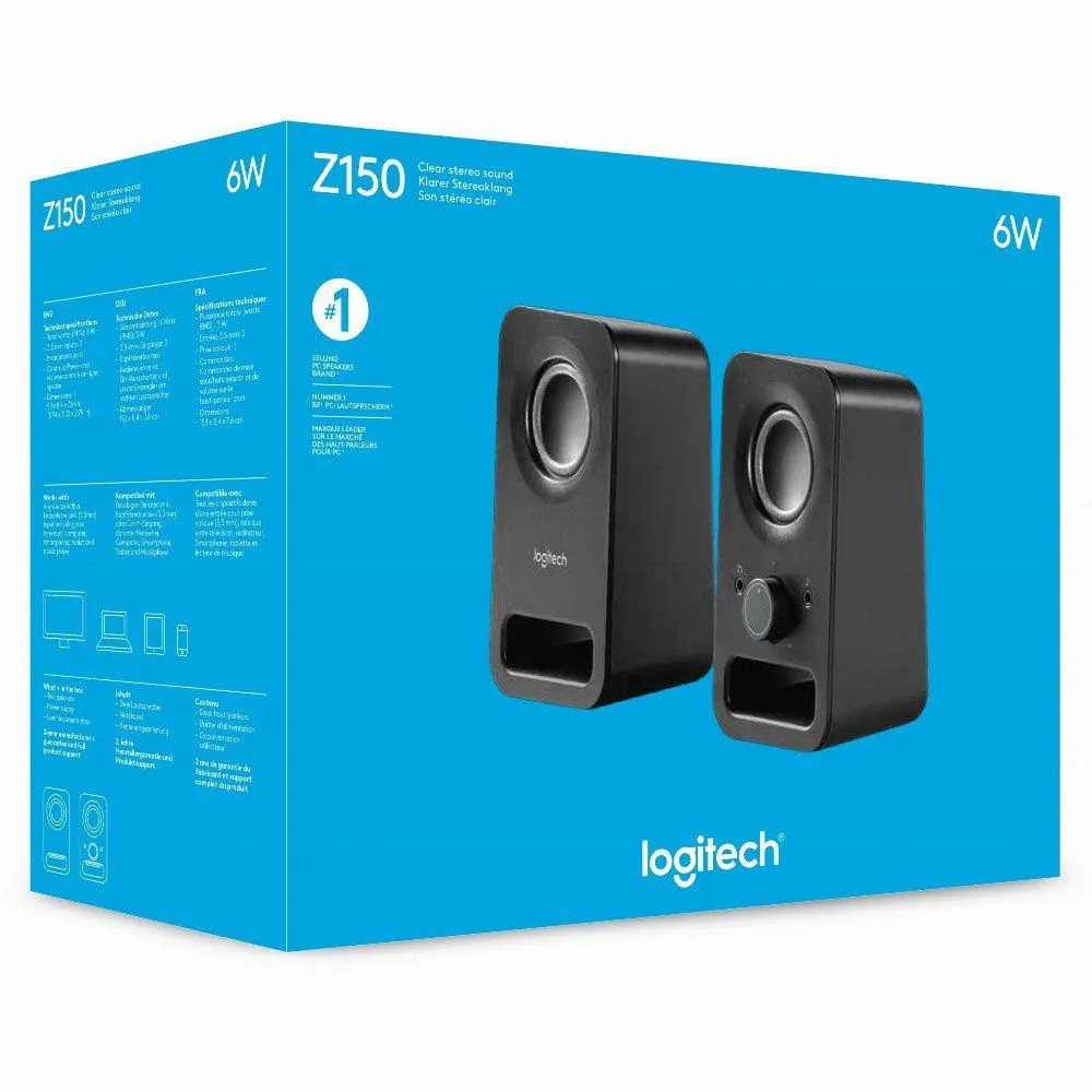 רמקולים למחשב Logitech Z150 2.0 – בצבע שחור