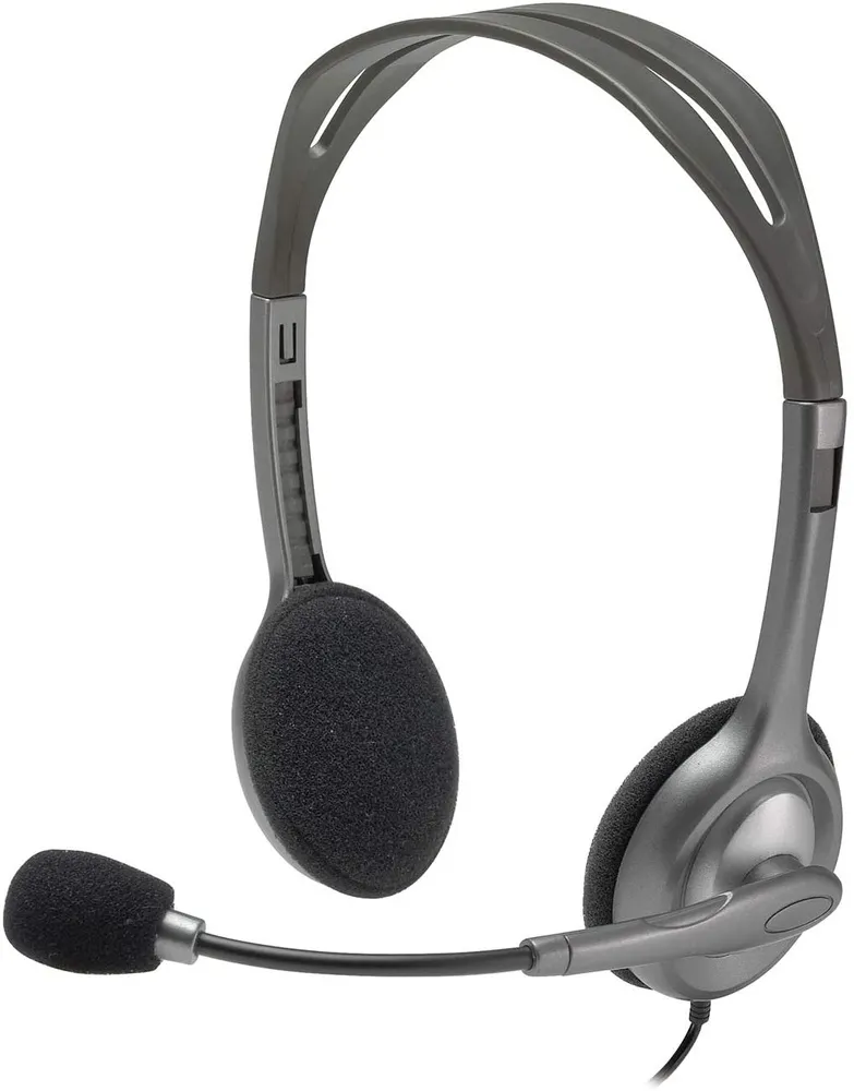 אוזניות קשת ומיקרופון Logitech Stereo H110 בצבע כסף