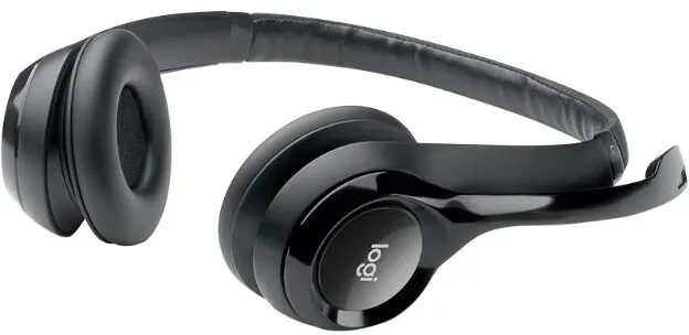 אוזניות קשת חוטיות Logitech H390 בצבע שחור