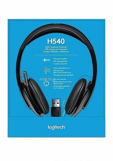 אוזניות קשת חוטיות Logitech H540 בצבע שחור