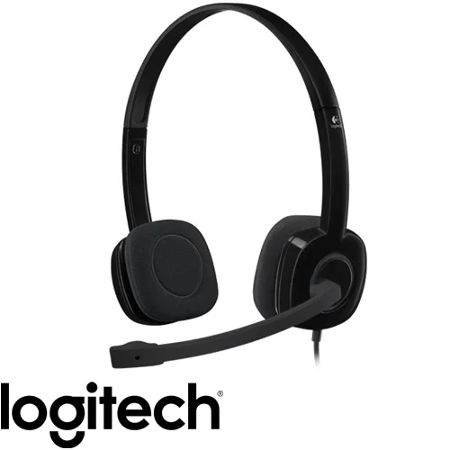 אוזניות קשת חוטיות Logitech H151 בצבע שחור