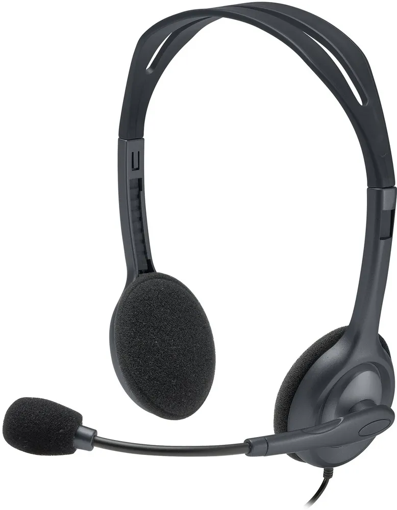 אוזניות קשת חוטיות Logitech H111 בצבע שחור