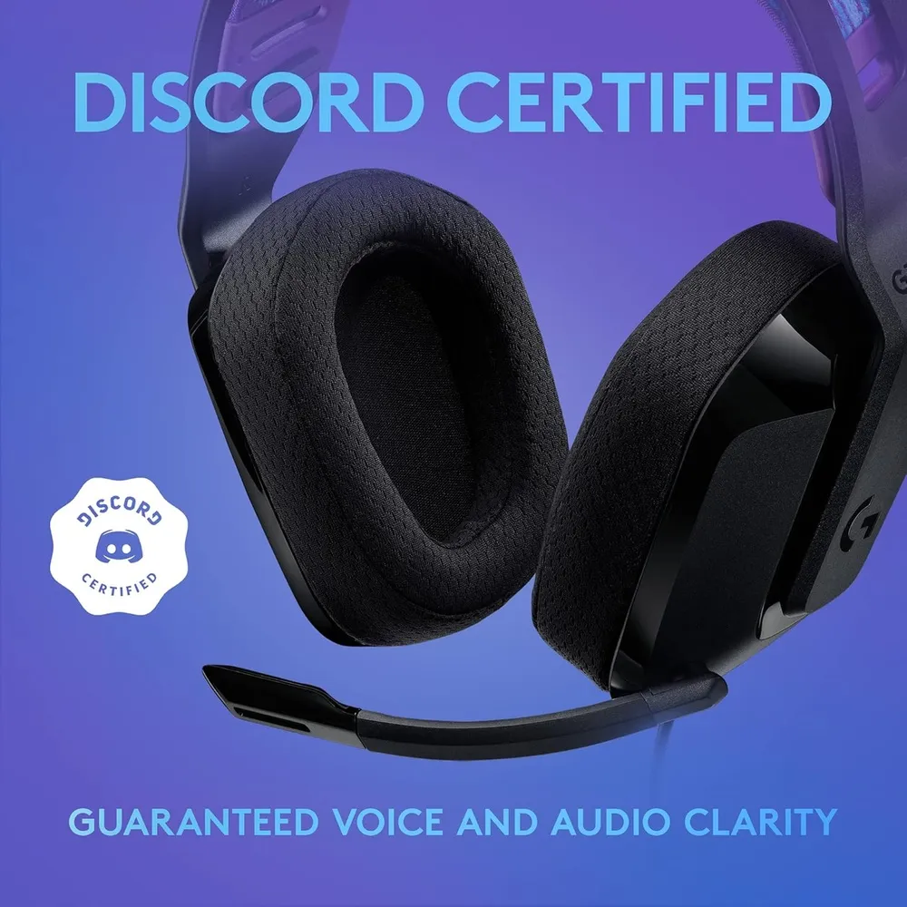 אוזניות גיימינג חוטיות Logitech G335 Black