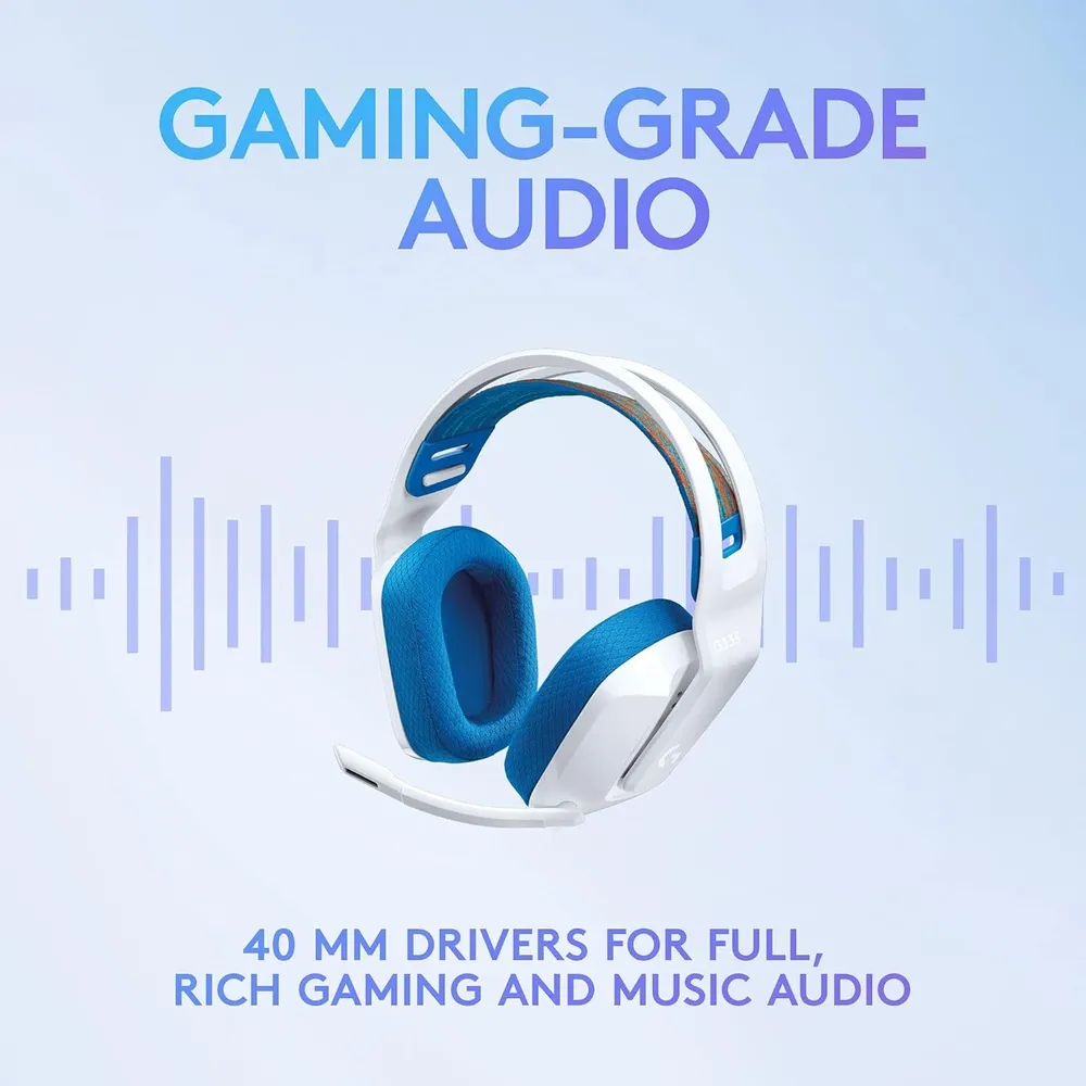 אוזניות גיימינג חוטיות Logitech G335 White