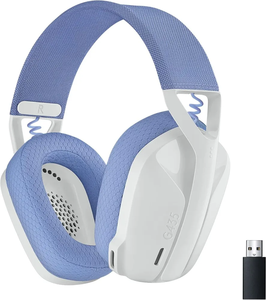 אוזניות גיימינג אלחוטיות Logitech G435 Wireless לבן לילך