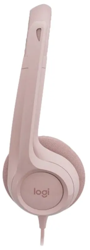 אוזניות קשת חוטיות Logitech H390 בצבע ורוד