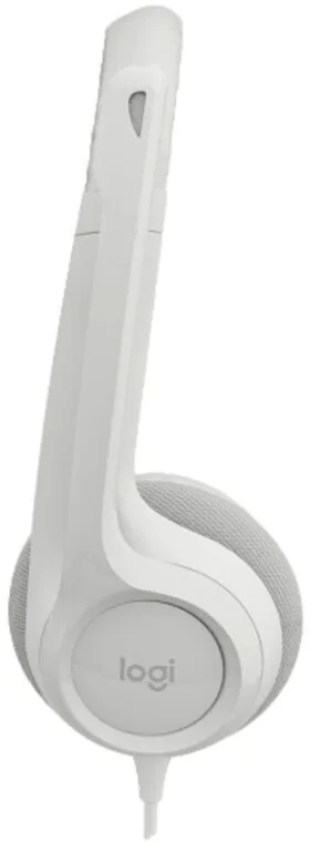 אוזניות קשת חוטיות Logitech H390 בצבע לבן