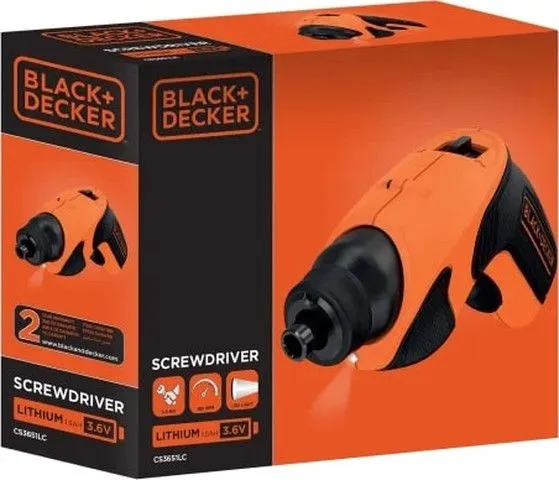 מברגת כף יד נטענת Black+Decker CS3651LC-QW 3.6V 1.5Ah