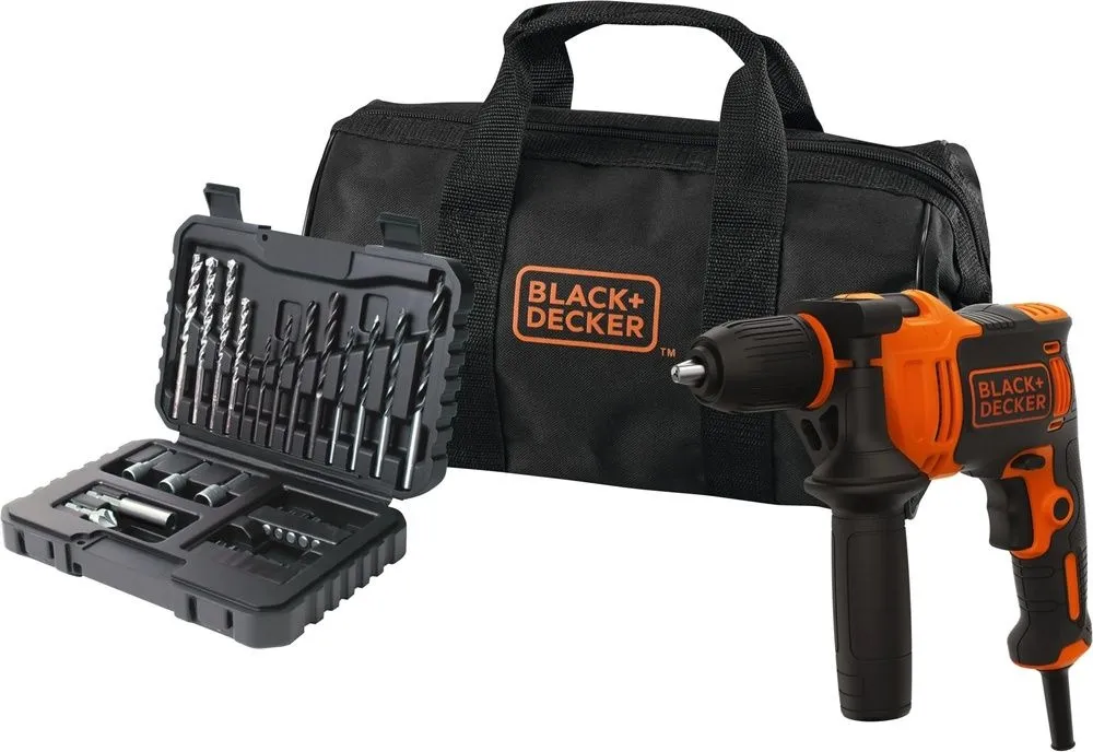 מקדחה חוטית כולל סט 32 אביזרים Black+Decker BEH710SA32-QS 710W