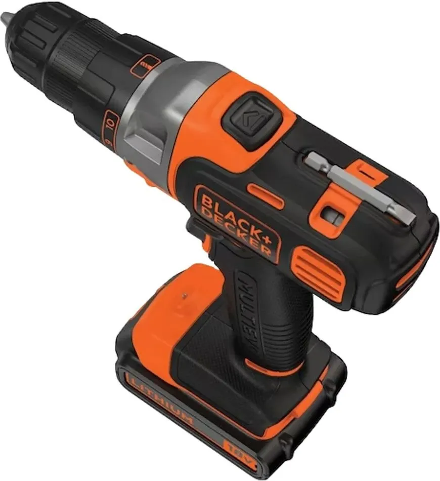 גוף מודולרי 18V + ראש מברגה / מקדחת פוטר + סוללת 1.5Ah מבית Black+Decker Multievo MT218K-QW