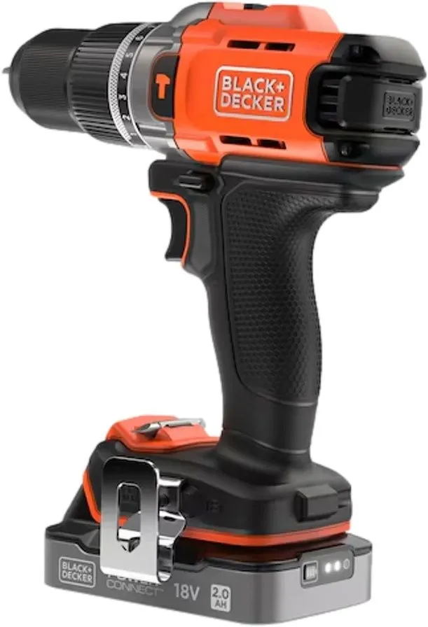 מברגה / מקדחת פוטר רוטטת 18V + סוללת 2Ah + מטען Black+Decker BCD383D1XC-QW