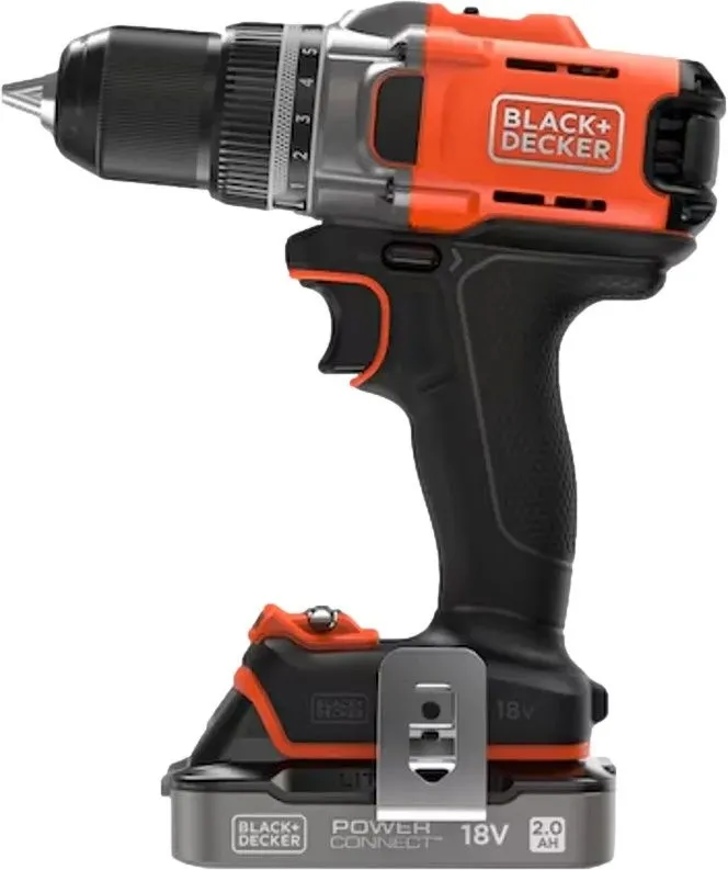 מברגה / מקדחת פוטר 18V + סוללת 2Ah + מטען Black+Decker BCD382D1XC-QW