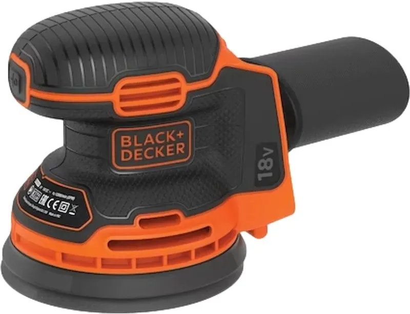 מלטשת אקצנטרית נטענת 125 מ"מ / 5 אינץ' Black+Decker BDCROS18N-XJ 18V – גוף בלבד