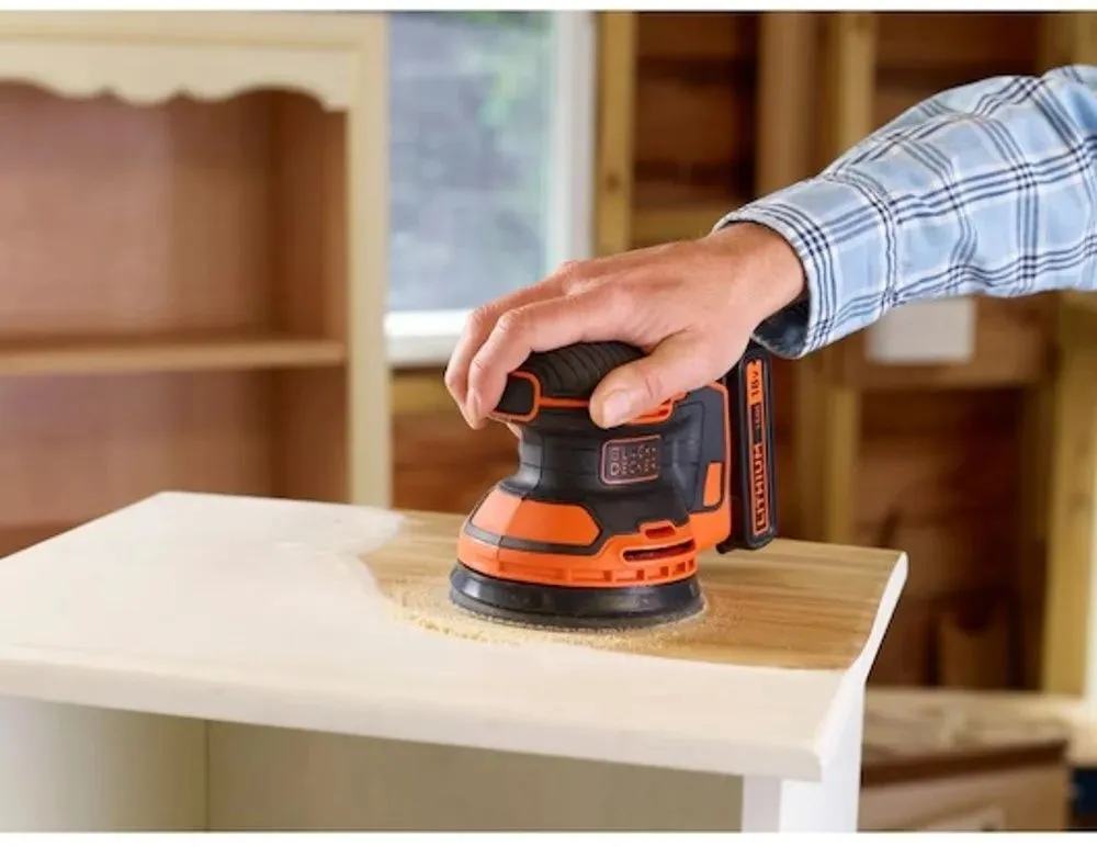 מלטשת אקצנטרית נטענת 125 מ"מ / 5 אינץ' Black+Decker BDCROS18N-XJ 18V – גוף בלבד