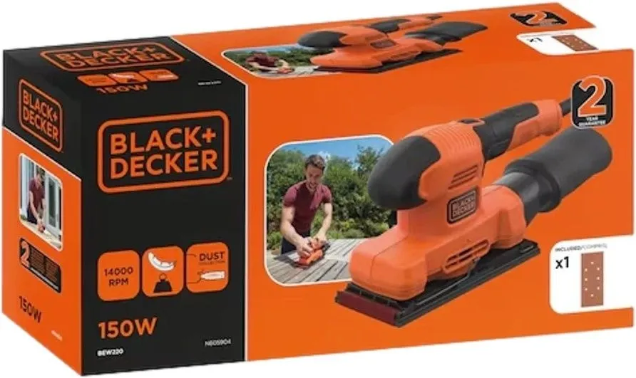 מלטשת רוטטת Black+Decker BEW220-QS 150W