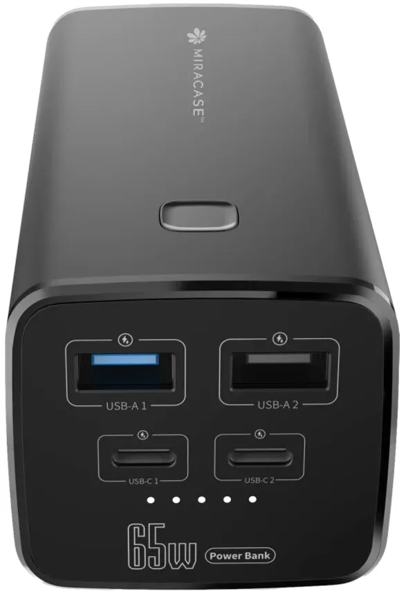 מטען נייד/סוללת גיבוי Miracase MPB2065W 20000mAh – בצבע שחור