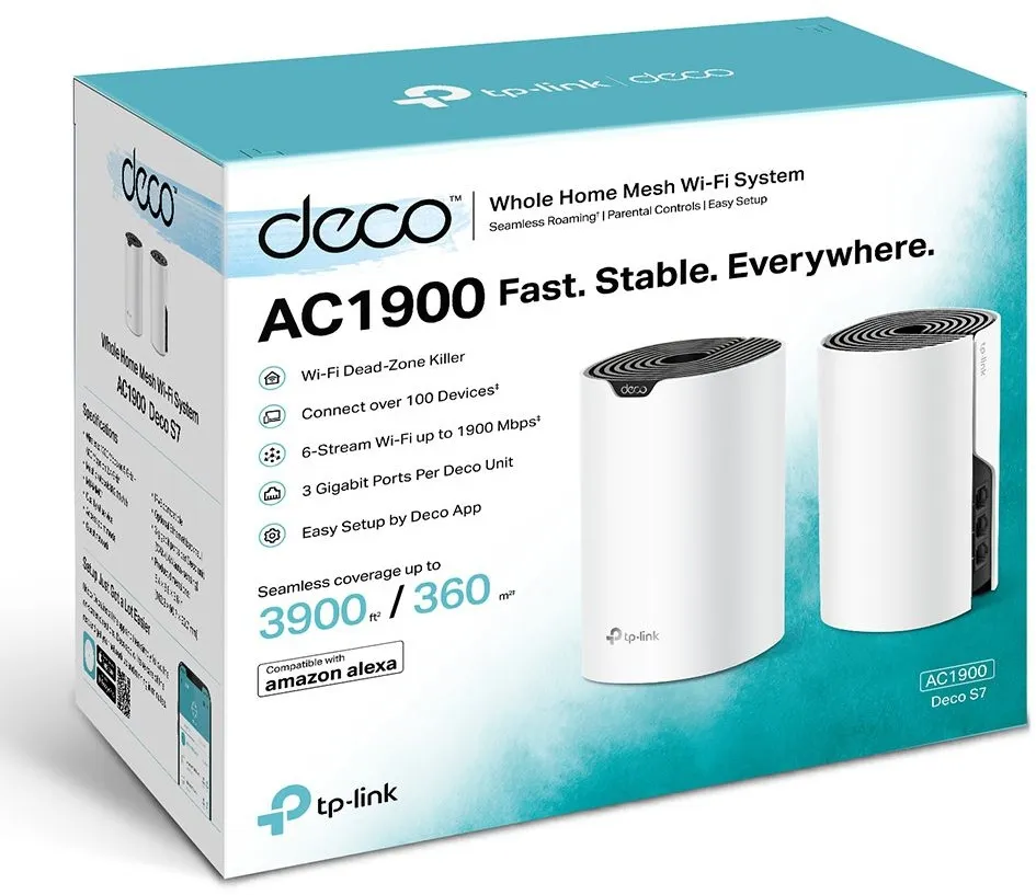 ראוטר TP-Link AC1900 Wireless Whole-Home Mesh System Deco S7 – שתי יחידות