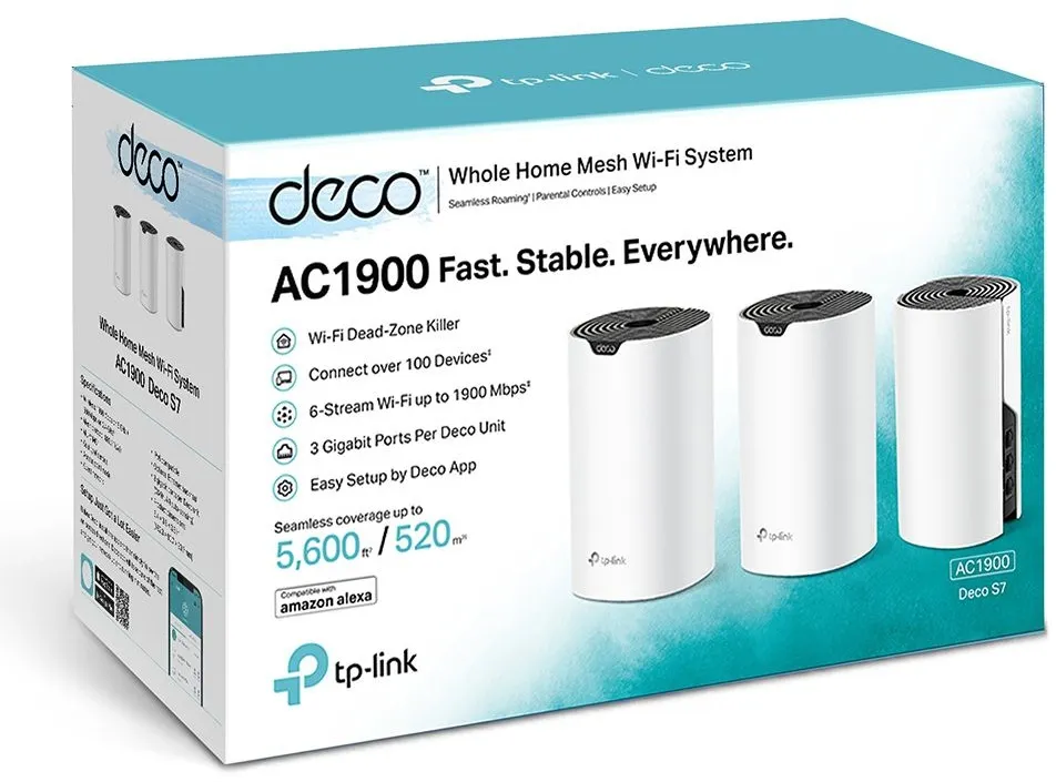 ראוטר TP-Link AC1900 Wireless Whole-Home Mesh System Deco S7 – שלוש יחידות