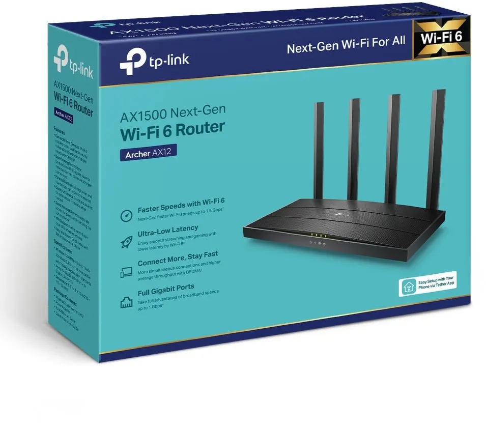 נתב אלחוטי TP-Link Archer AX12 AX1500 Wi-Fi 6