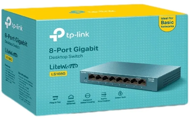 מתג TP-Link LS108G עם 8 יציאות