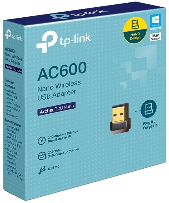כרטיס רשת אלחוטי TP-Link AC600 ARCHER T2U Nano