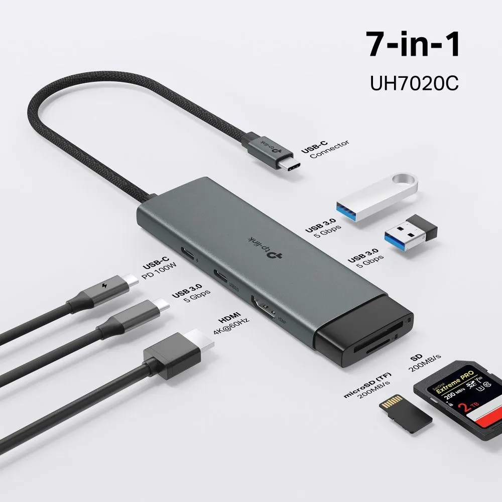 תחנת עגינה 7 ב-1 TP-Link UH7020C USB Type-C