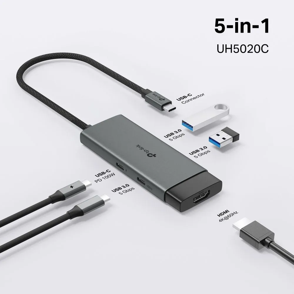 תחנת עגינה 5 ב-1 TP-Link UH5020C USB Type-C
