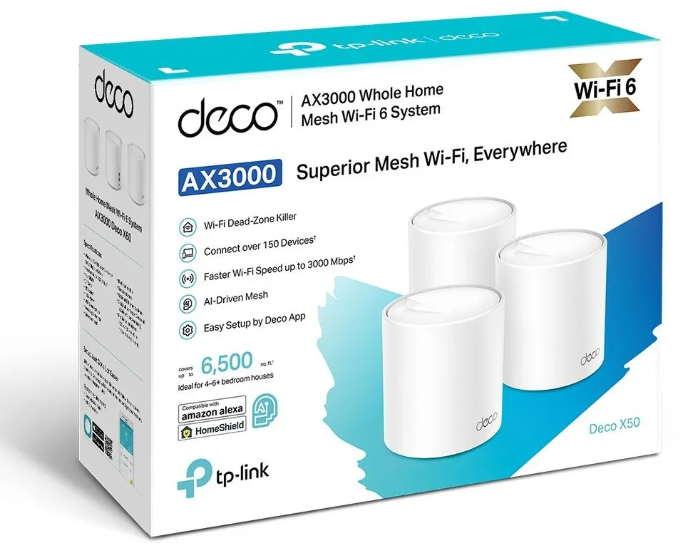מגדיל טווח TP-Link Deco X50 AX3000 3-Pack 3000Mbps