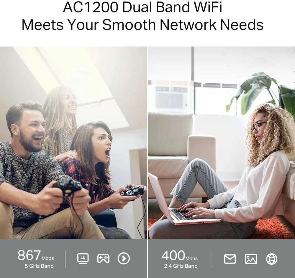 ראוטר TP-Link AC1200 Dual Band Wi-Fi Archer C64