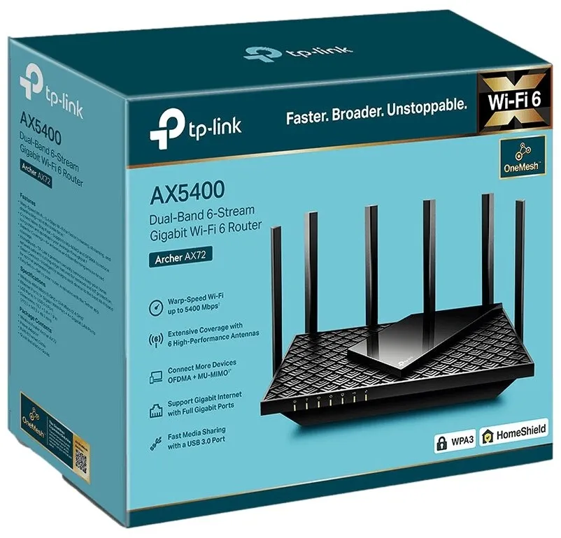נתב אלחוטי TP-Link Archer AX72 AX5400 WI-FI 6 AX5400