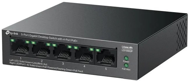 רכזת רשת TP-Link TL-S105GP 5 Ports Gigabit 10/100/1000Mbps