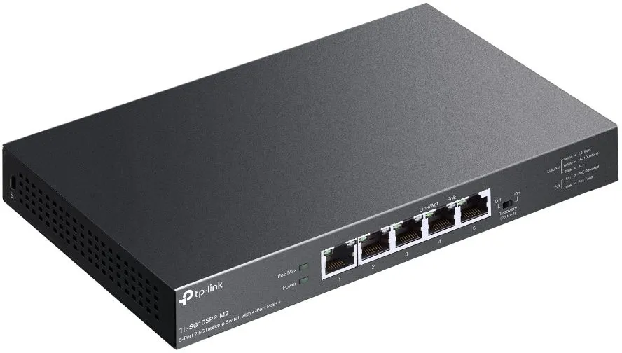 רכזת/מתג שולחני TP-Link 5 Ports 2.5G Multi-Gigabit with 4-Port PoE++ TL-SG105PP-M2