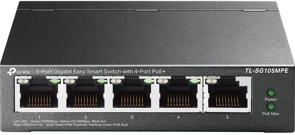 מתג חכם TP-Link TL-SG105MPE 5-Port Gigabit Easy Smart PoE Switch