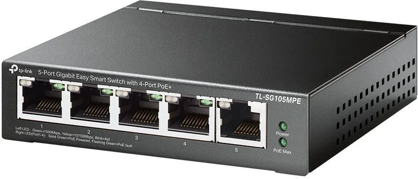 מתג חכם TP-Link TL-SG105MPE 5-Port Gigabit Easy Smart PoE Switch