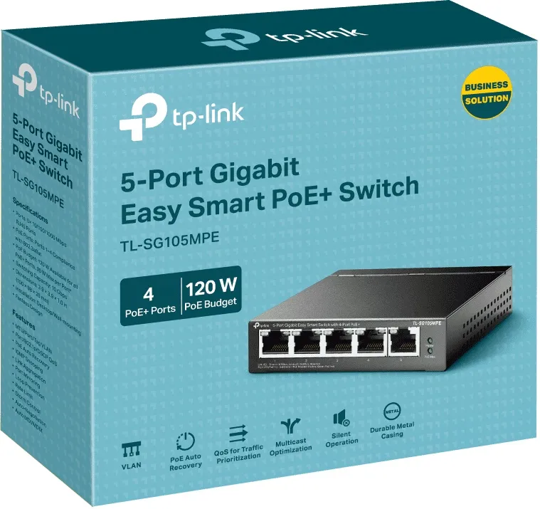 מתג חכם TP-Link TL-SG105MPE 5-Port Gigabit Easy Smart PoE Switch