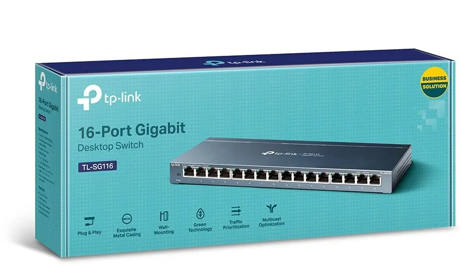 מתג חכם TP-Link 16 Ports Gigabit 10/100/1000Mbps Desktop Switch TL-SG116 Easy