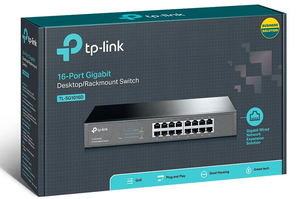 מתג שולחני TP-Link TL-SG1016D 16 Ports Gigabit 10/100/1000Mbps