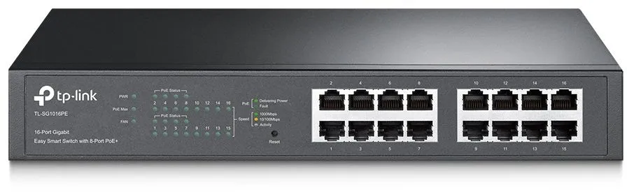 מתג חכם TP-Link TL-SG1016PE 16 Ports Gigabit 8 Ports PoE 10/100/1000Mbps