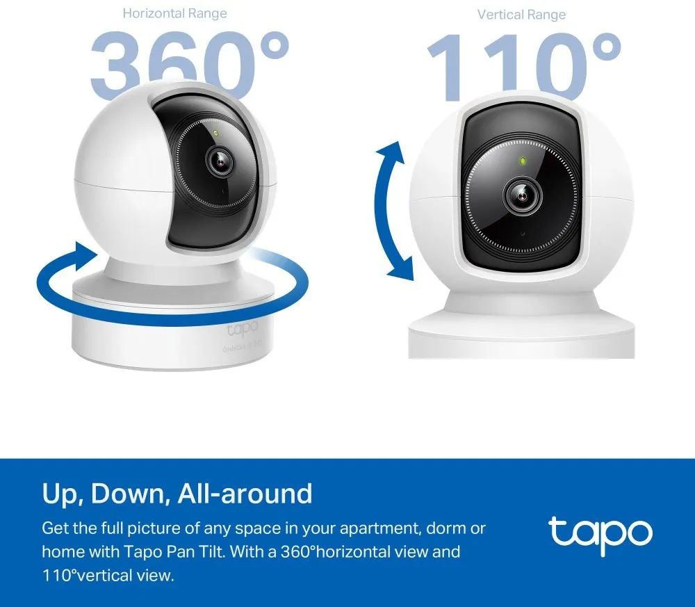 מצלמת אבטחה אלחוטית TP-Link Pan / Tilt AI Tapo C222