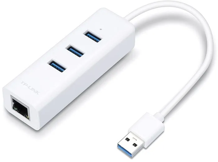 מפצל USB 3.0 לחיבור רשת RJ45 בעל 3 חיבורי TP-Link UE330 USB 3.0